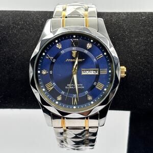 Silver & Blue Men's Watch